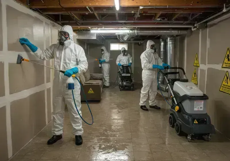 Basement Moisture Removal and Structural Drying process in Laurens County, SC